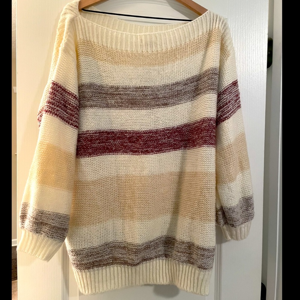 Boutique Striped Knit Sweater Dress
